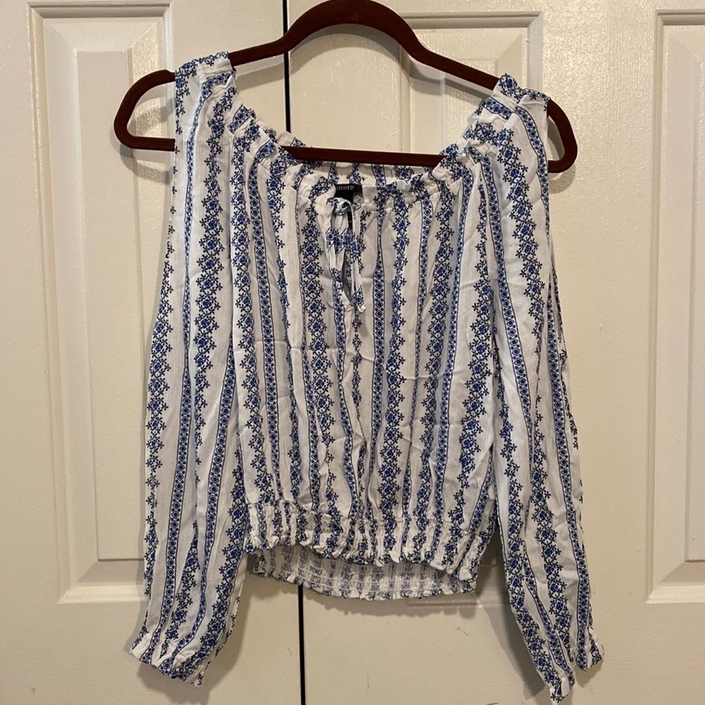 Forever 21 Cold Shoulder Shirt - Stylish and Flattering, Size Small